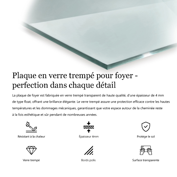 Glasplatte für Öfen rechteckig 100x70 cm