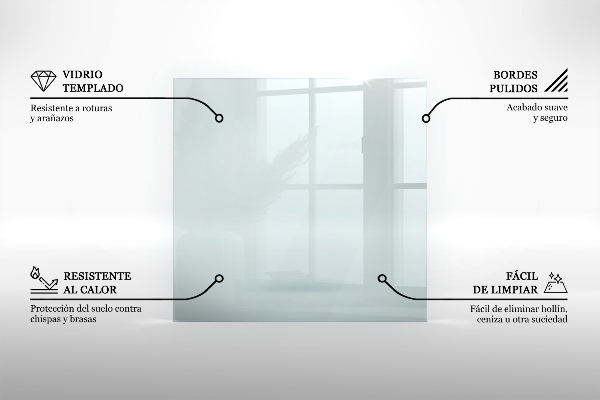 Glasplatte für Kaminöfen rechteckig 120x60 cm