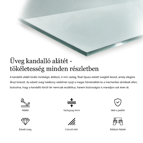 Funkenschutzplatte Kaminöfen quadrat 125x50 cm