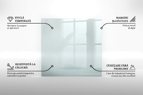 Glasplatte für Kamin rechteckig 60x40 cm