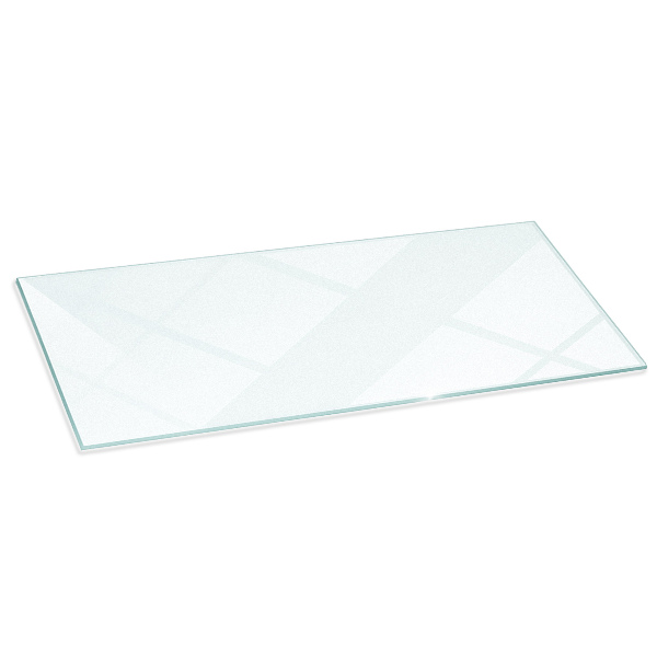 Rechteckige transluzente Glasplatte für Kamin 125x50 cm