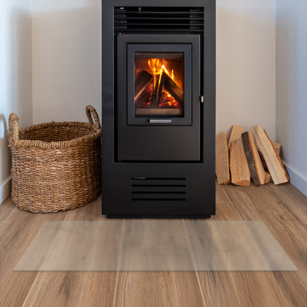 Rechteckige transluzente Glasplatte für Kamin 125x50 cm