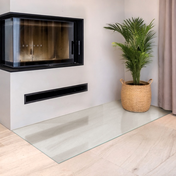 Rechteckige transluzente Glasplatte für Kamin 140x70 cm