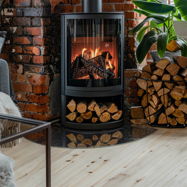 Vorlegeplatte für Kaminöfen Natürliche Steinstruktur