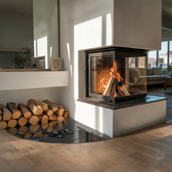 Glasplatte unter Kaminöfen Abstrakte Wolke aus Festkörpern