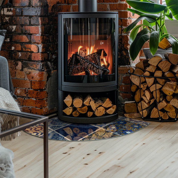 Glasplatte unter Kaminöfen Keramikfliesenmuster