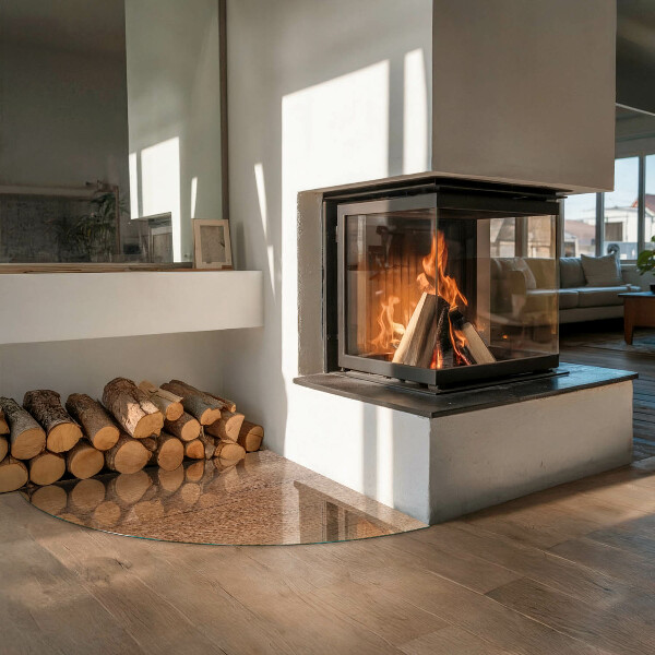 Vorlegeplatte für Kaminöfen Natürliche Holzmaserung