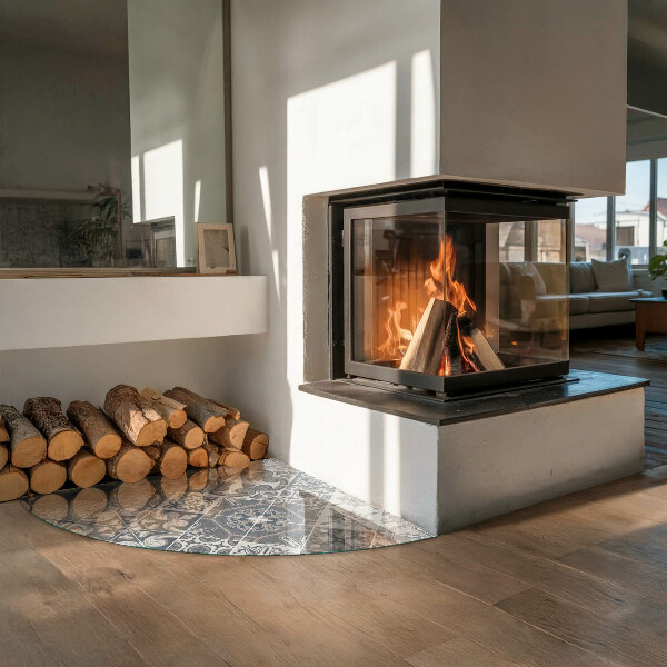 Vorlegeplatte für Kaminöfen Dekoratives Mosaikmuster