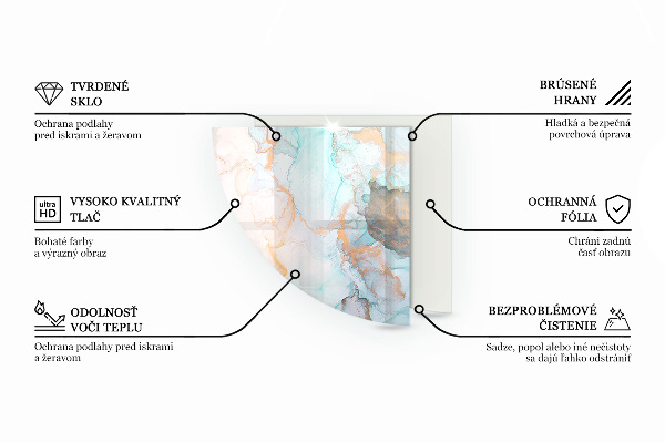 Glasplatte unter Kaminöfen Abstraktes geometrisches Muster