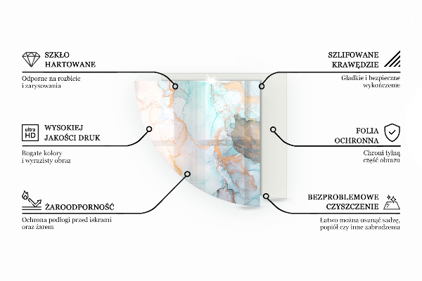 Glasplatte unter Kaminöfen 3D-geometrisches Muster