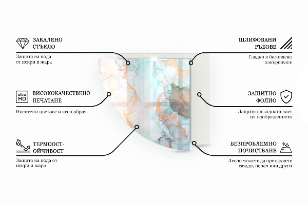 Glasplatte unter Kaminöfen 3D-geometrisches Muster