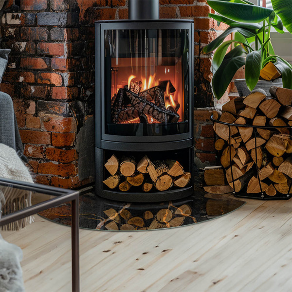 Bodenplatte Glas für Ofen Eleganter Marmor mit Adern