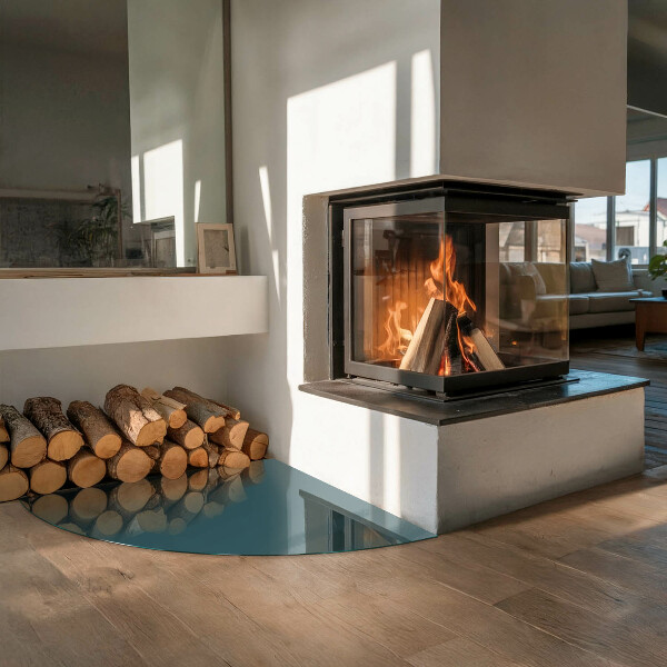 Vorlegeplatte für Kaminöfen Meeresfarbe