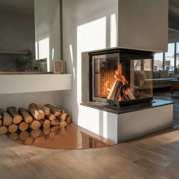 Bodenplatte Glas für Ofen Farbe Braun