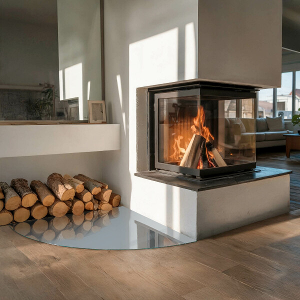 Vorlegeplatte für Kaminöfen Farbe Grau