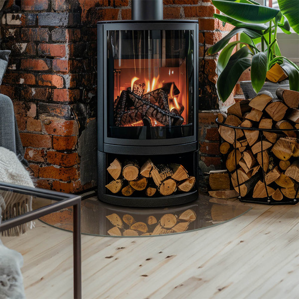 Vorlegeplatte für Kaminöfen Farbe Braun