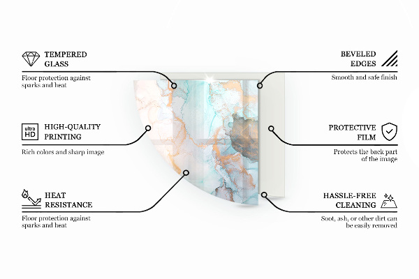 Vorlegeplatte für Kaminöfen Elfenbeinfarbe