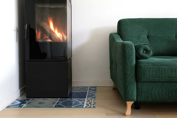 Quadratische Glasplatte für Kamin Keramikfliesenmuster