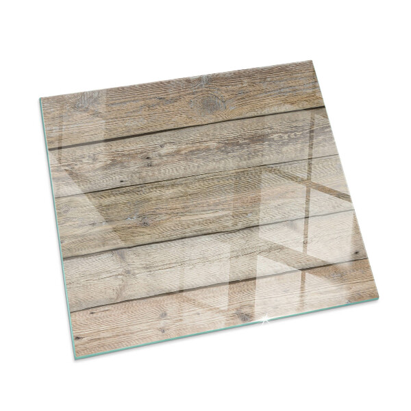 Quadratische Glasplatte für Kamin Holzbrett im Layout