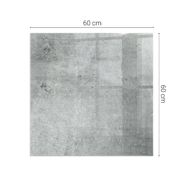 Quadratische Funkenschutzplatte aus Glas Rohbetonstruktur