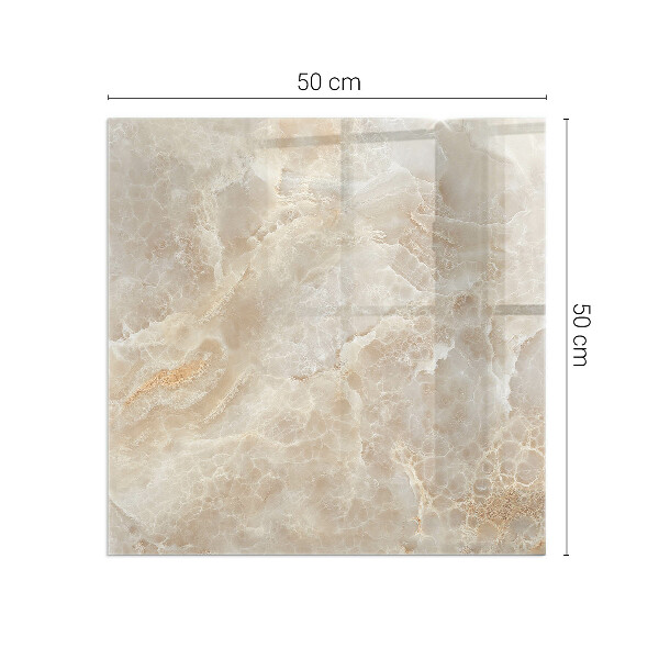 Quadratische Funkenschutzplatte aus Glas Natursteinmuster