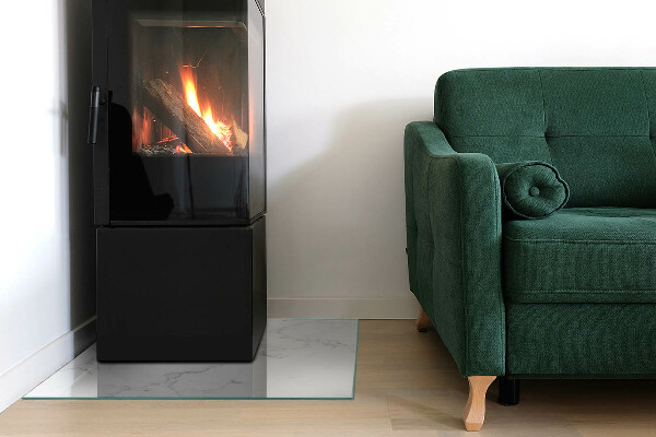 Quadratische Glasplatte für Kamin Marmormuster mit Adern