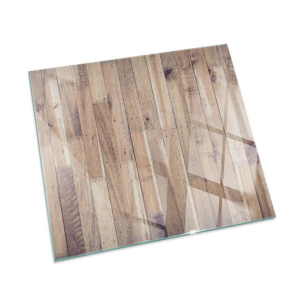 Quadratische Funkenschutzplatte aus Glas Holzbrett im Layout