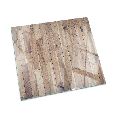 Quadratische Funkenschutzplatte aus Glas Holzbrett im Layout