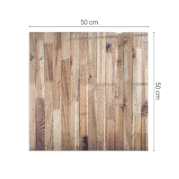 Quadratische Funkenschutzplatte aus Glas Holzbrett im Layout
