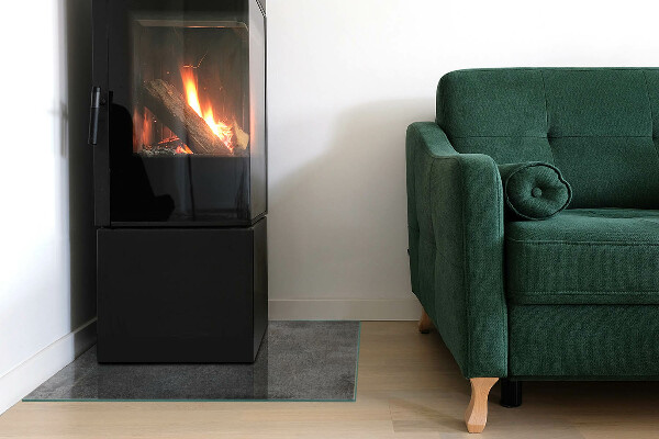 Quadratische Glasplatte für Kamin Rohe Oberflächenstruktur