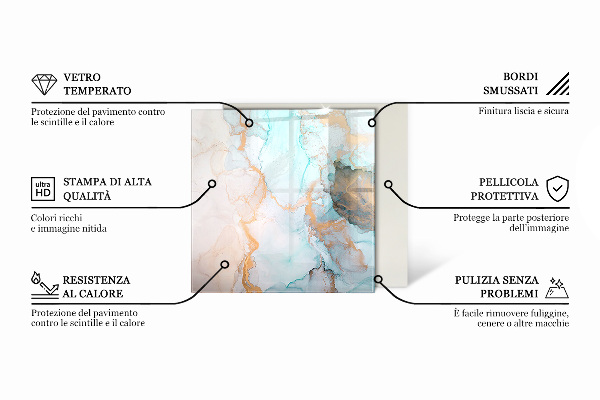 Quadratische Glasplatte für Kamin Abstraktes geometrisches Muster