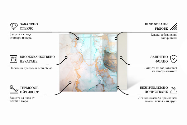 Quadratische Glasplatte für Kamin 3D-geometrisches Muster