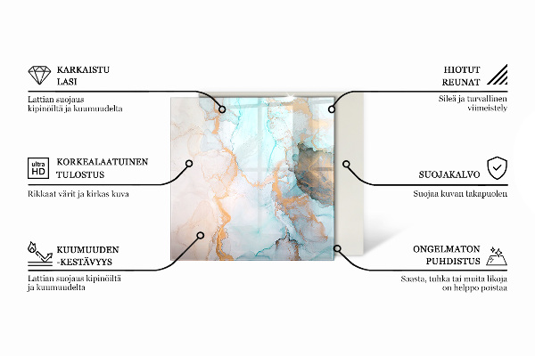 Quadratische Glasplatte für Öfen Rosttextur im Hintergrund