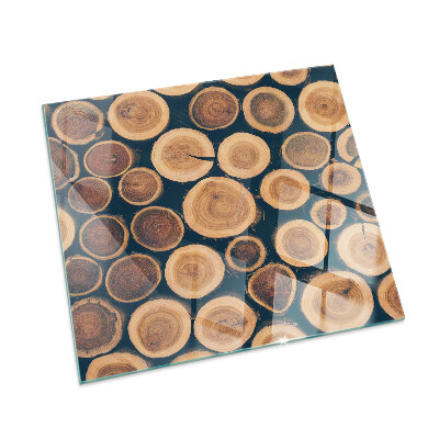 Quadratische Funkenschutzplatte aus Glas Schachtel aus geschnittenem Holz