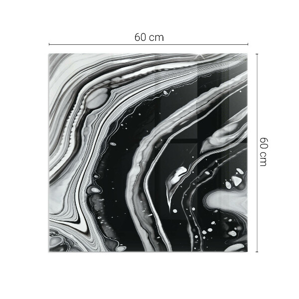 Quadratische Glasplatte für Öfen Abstrakte Wellen und Linien