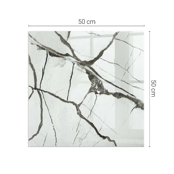 Quadratische Funkenschutzplatte aus Glas Marmoradernmuster