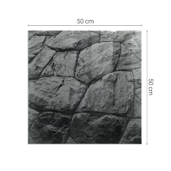 Quadratische Glasplatte für Kamin Natursteinmuster