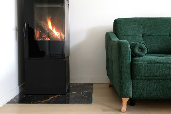 Quadratische Glasplatte für Öfen Eleganter Marmor mit Adern