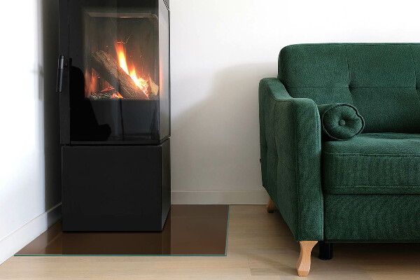 Quadratische Glasplatte für Öfen Farbe Braun