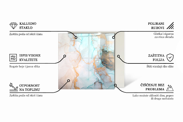 Quadratische Glasplatte für Öfen Farbe Beige
