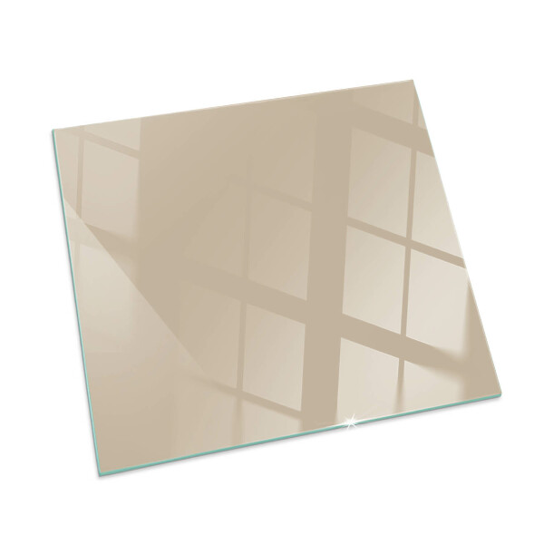 Quadratische Funkenschutzplatte aus Glas Farbe Beige