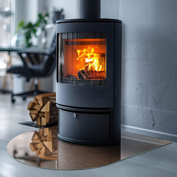 Glasplatte für Kaminöfen Natürliche Holzmaserung