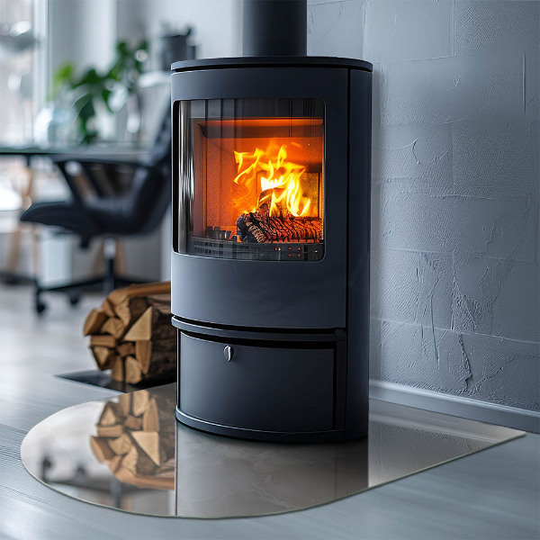 Kamin Glasplatte Muster aus Naturmarmor