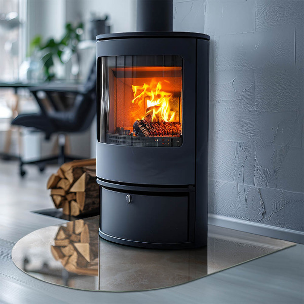 Glasplatte für Kaminöfen Natursteinmuster