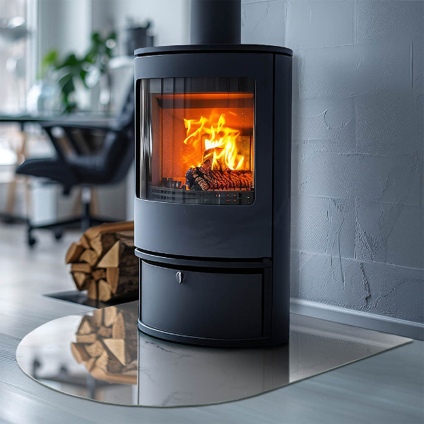 Kamin Glasplatte Marmormuster mit Adern