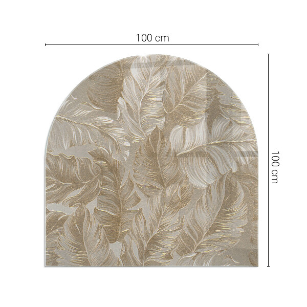 Kamin Glasplatte Blätter in subtilen Mustern