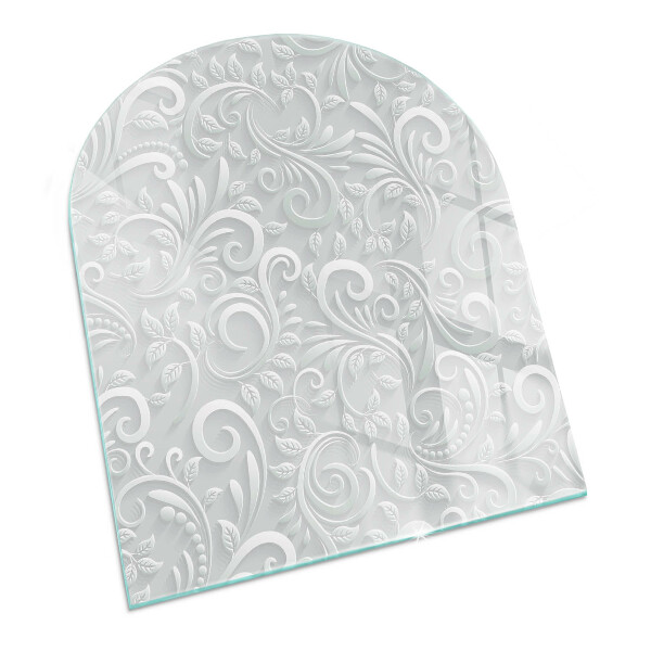 Kamin Glasplatte Elegantes Pflanzenmuster