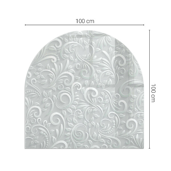 Kamin Glasplatte Elegantes Pflanzenmuster