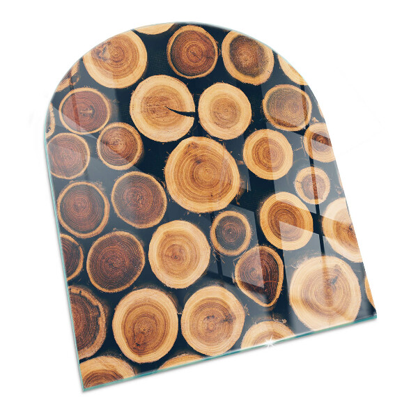 Glasplatte für Kaminöfen Schachtel aus geschnittenem Holz