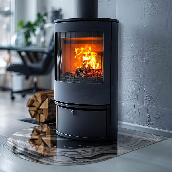 Funkenschutzplatte Kaminöfen Abstrakte Wellen und Linien